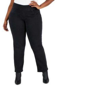 Style & Co Plus Size Mid-Rise Pull on Straight Leg Jeans